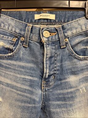 Moussy Light Blue Distressed Jeans - Japanese denim